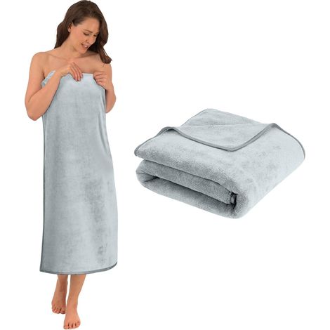 XXL Serviette de Bain Grande Taille, Gris Clair 200x100 cm (1/5)