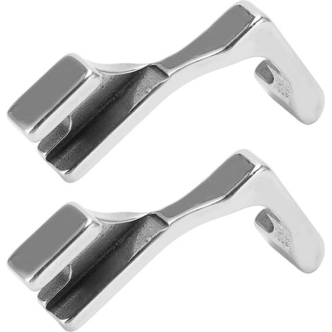 Lot de 2 Pieds-de-biche en acier inoxydable professionnels pour machine à coudre industrielle, patte de fermeture éclair robuste et précise (1/5)