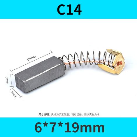 2 balais de charbon universels pour moteur, adaptés au remplacement et à la réparation d'outils électriques, notamment les scies circulaires, les meuleuses d'angle, etc. (1/5)