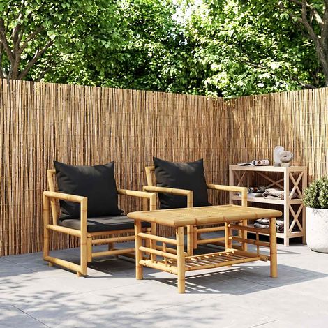 vidaXL Sedie da Giardino con Cuscini 2 pz in Bambù