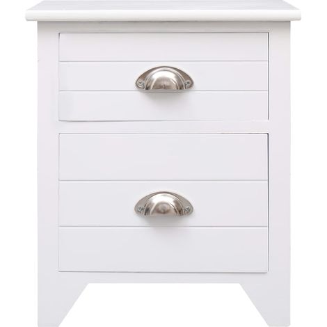 Maison Exclusive - Comodino Bianco 38x28x45 cm in Legno di Paulownia