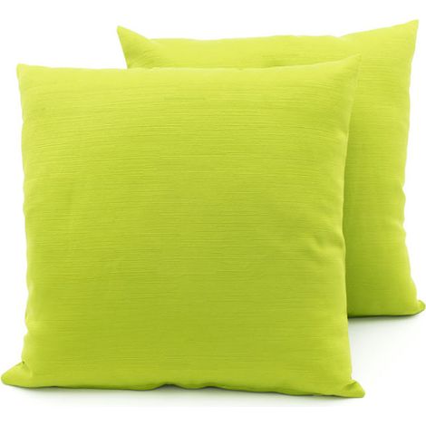 Coppia Cuscini Arredo Imbottiti Tessuto Ottoman In Tinta Unita Colore Verde 29, misura60x60coloreVerde 29 (1/4)