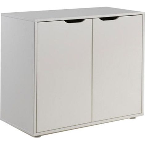 Commode 2 Portes Enfant "Pino" 86cm Blanc (1/2)