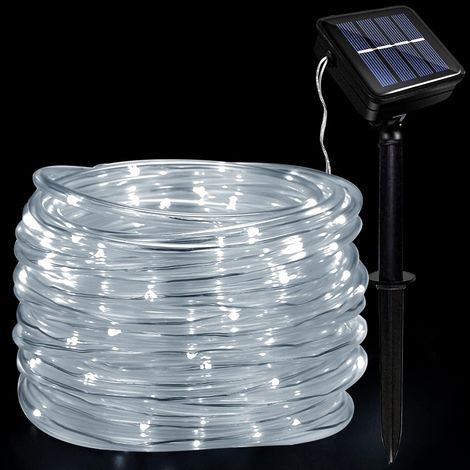 Guirlande Lumineuse Solaire Extérieure LED, IP65 Étanche Guirlande Lumineuse 12m/39.4ft 100LEDs Solaire Décoration Lumières avec 8 Modes d'Éclairage pour Jardin Arbre Fête Décoration de Noël