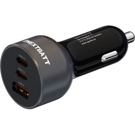 NEXTBATT Chargeur USB et USB-C, PD et Q.C3.0, 5 A, 128 W - Noir