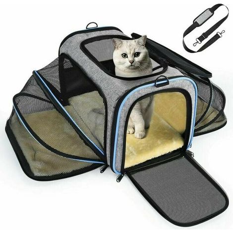 KZQ – Sac de transport pour chien jusqu\'à 7 kg – Dimensions 76x33x25cm après extension – Structure en microfibre solide – Filet respirant (1/5)