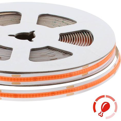 Tira LED Monocolor COB, DC24V, 5m (480Led/m), 50W, IP20, Carnes y frutas, Rosa/Magenta (1/4)