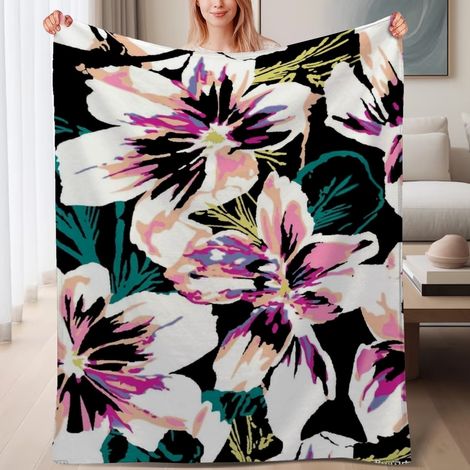 Couverture de lit en polaire, jeté doux et chaud pour le printemps, légère et luxueuse en microfibre de polyester, décoration pour chambre et salon, ajout parfait à la décoration, cadeau idéal pour ho (1/4)
