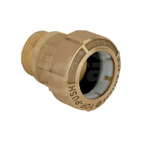 TOF/M Push raccordo monogiunto per PE con filetto maschio con anello in plastica ø63 x 2" 01010009P (1/2)