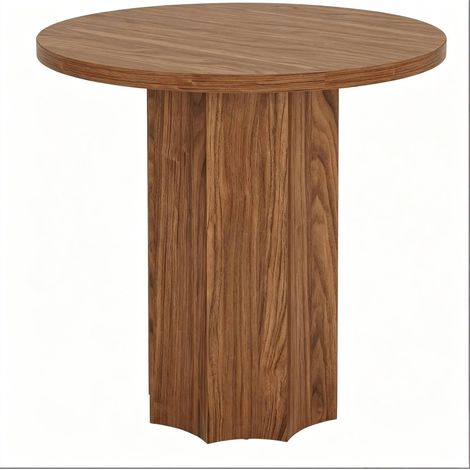 Table ronde multifonction en MDF, 80 x 80 x 75 cm, couleur bois clair (1/5)