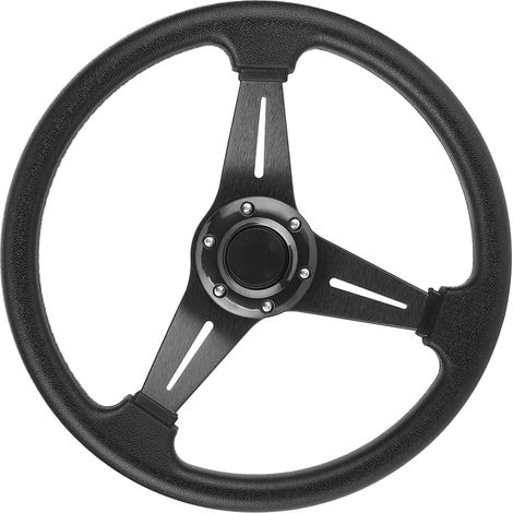 Volant, Course de Course avec Jeu de Volant 350 Mm / 14 Pouces Voiture à Dérive du de de Roue de pour un Accessoire Universel modifié (BLACK) (1/4)