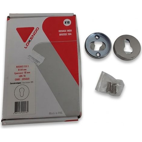 [Lot de 10] - LOKENDO - Rosace de fonction Clé I - Inox Brossé 304 - Haute résistance corrosion - Voir photos (1/4)