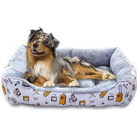Panier Pour Chat/chien-Matelas pour animaux - Fond antidérapan-8080cm-Gris