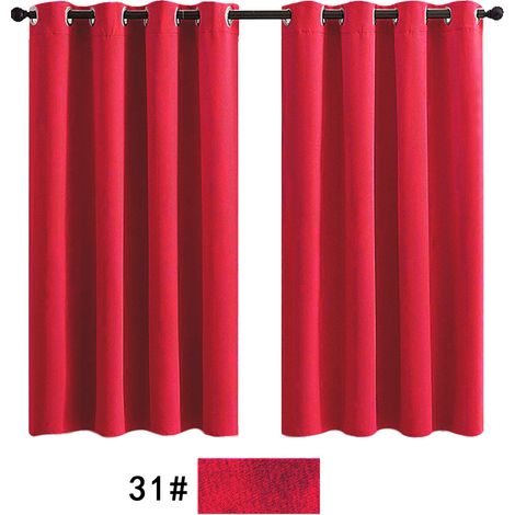 Rideau occultant pour salon, rideau isolant thermique, rideau à œillets, convient pour porte-fenêtre (2 pièces, 107 x 160 cm).