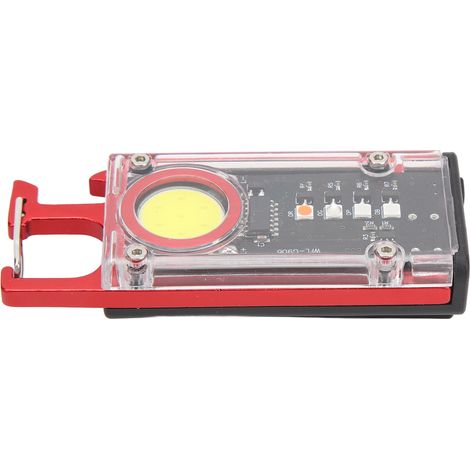 Mini lampe torche LED multifonctionnelle, lumière vive, portable, rechargeable, à fixation magnétique, plusieurs modes d'éclairage, petite lampe torche rouge (1/5)