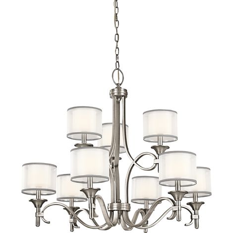 Lampadario Elstead Lacey a 9 luci, peltro antico, E14 (1/5)
