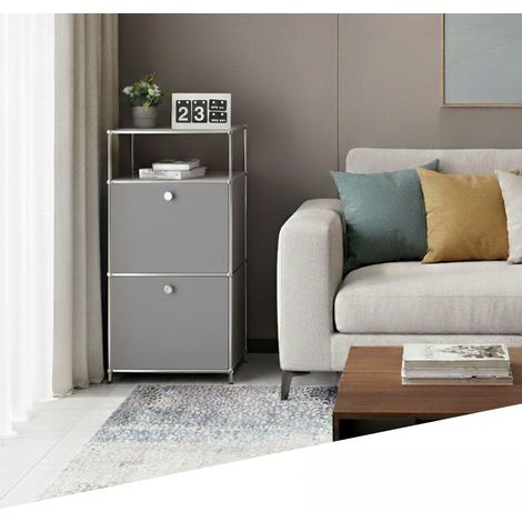 Rangement stylé et épuré – Étagère en métal chromé, 50 × 40 × 100 cm, Gris