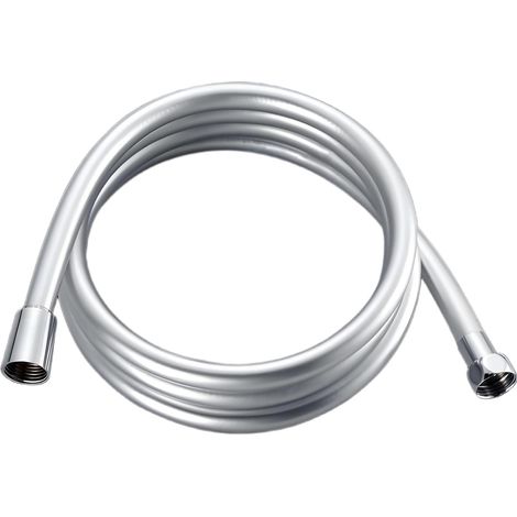 Universal shower hose, 1.5 m, flexible and smooth, made of PVC, anti-kink, corrosion-resistant, pressure-resistant, durable replacement hose, silver (1/5)
