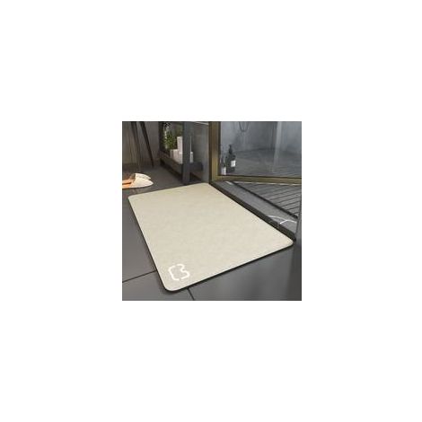 Tapis De Bain Diatomit Absorbant Séchage Rapide Antidérapant Beige-60x40cm (1/5)