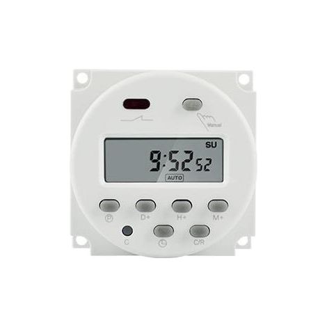 Minuterie de sortie numérique monobloc 12 V 16 A 17 programmes minuterie d'horloge programmable prise de courant avec affichage numérique LCD antivol avec boîtier étanche/ensemble de bornes de connexi (1/2)