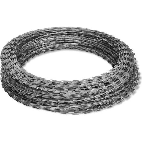 vidaXL Alambre de espino rollo helicoidal 2 uds acero galvanizado 100m (1/2)