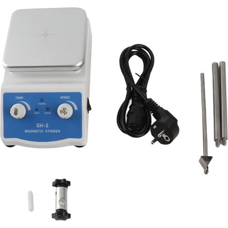 Agitateur magnétique 2000 ml, 300 à 2600 tr/min, à température constante, avec barreau magnétique pour la recherche et l'expérimentation alimentaire, prise UE 100-240 V (1/5)