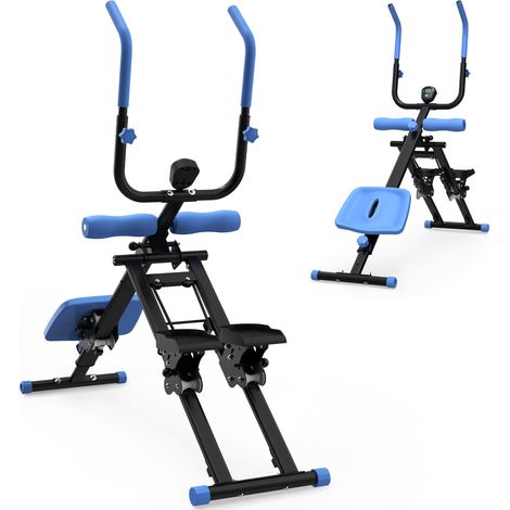 Stepper y entrenador abdominal 2 en 1 plegable HOMVRA negro y azul (1/5)