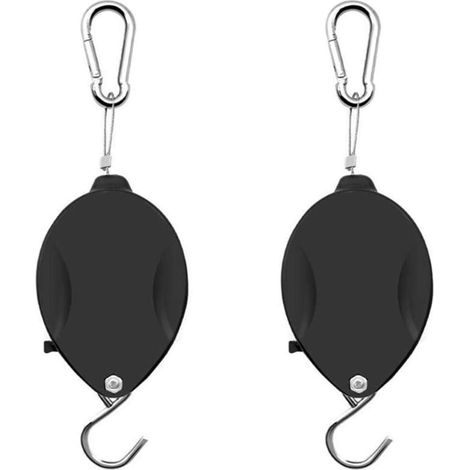 Lot de 2 crochets télescopiques à suspendre pour pot d'orchidée - Crochet de poulie rétractable et pratique