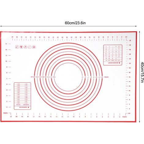 Tapis de cuisson antiadhésif en silicone rouge pour la cuisine, idéal pour étaler la pâte à gâteaux et pâtisseries. (1/5)