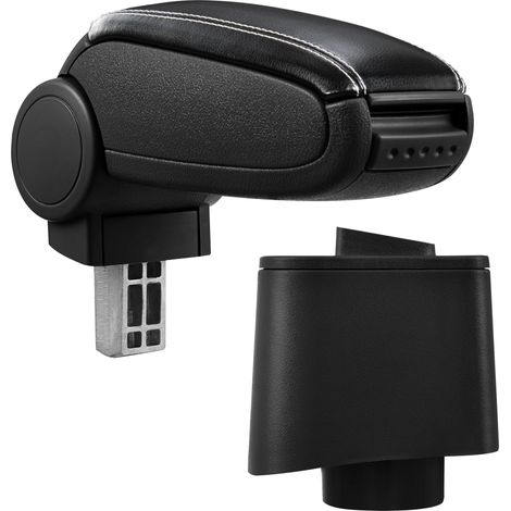 Mittelarmlehne VW Polo V 6R ab 2009 mit Staufach Kunstleder Schwarz mit weißen Nähten pro.tec
