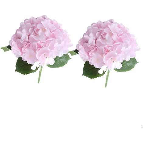 Bouquet de 2 hortensias artificiels réalistes pour une fêterose (1/5)