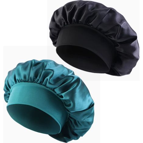 Muts En Soie - 32 Cm - Pour Cheveux - Noir Et Bleu Paon - 2 Pièces