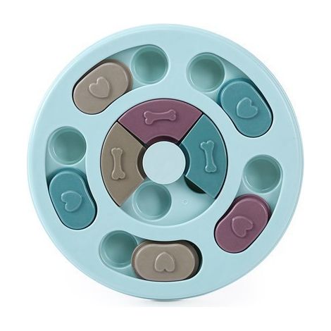 Puzzle pour chien, mangeoire pour chien, jouet interactif durable pour chien, jouet d'entraînement pour chien IQ, améliore le QI (bleu) (1/5)