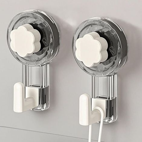 Accroche Serviette Salle de Bain, Crochet Ventouse Extra Puissantes (62mm) Réutilisables pour Salle de Bain, Cuisine, Camping & Voiture, Bathroom Towel Suction Hooks (1/5)