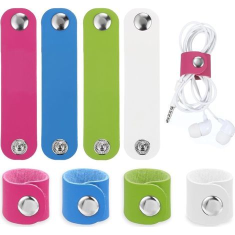 8Pcs organiseurs de cordon en cuir, enrouleurs portables, organisateur réutilisable de téléphone portable (1/5)