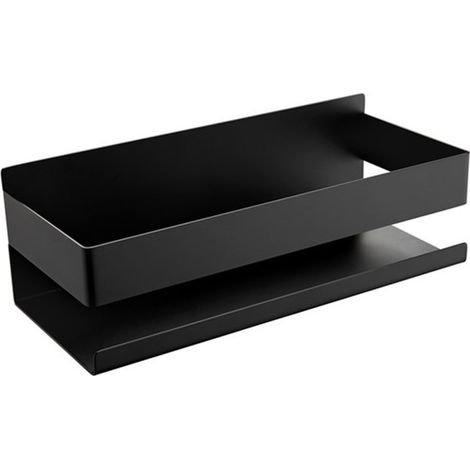 Estante de ducha autoadhesivo, estante de baño sin taladro, cesta de ducha adhesiva de acero inoxidable 304, negro mate, 23109 cm (1/5)