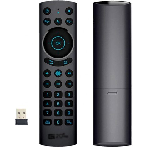 Télécommande sans fil à commande vocale, G20S PRO PLUS BT5.0 2.4G télécommande intelligente rétroéclairée double mode pour Android TV box projecteur ordinateur (1/5)