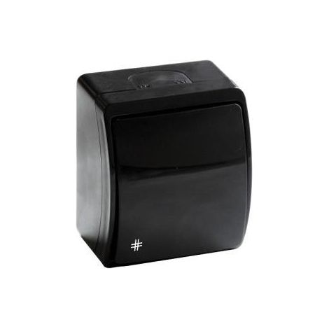 Interrupteur permutateur étanche noir IP44 KOALA (1/2)
