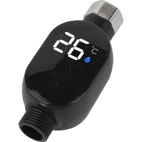 Faucet Thermometer & New LED Shower Head Temperature Display (Full-Screen) + Box & Accessories (Box + Sealing Ring) — (Note: Bilingu (1/5)