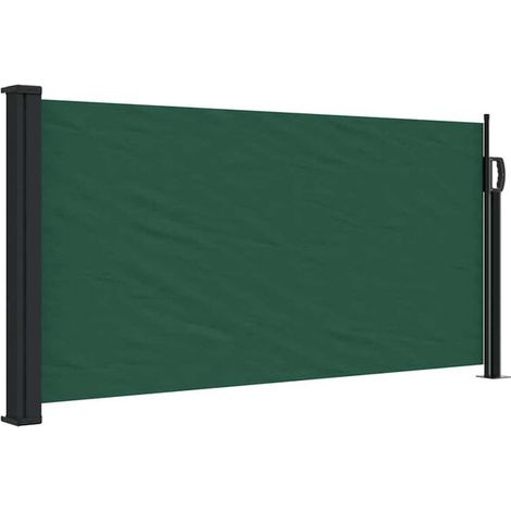 Auvent latéral rétractable vert foncé 100 x 300 cm - Auvent de terrasse protection solaire jardin extérieur résistant (1/5)