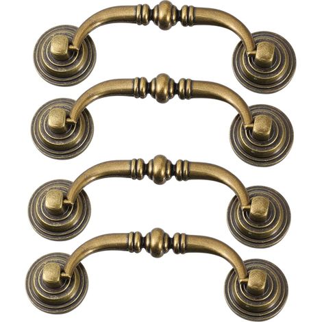 CCYKXA 4-teiliges Set Schubladengriffe im europäischen und amerikanischen Stil, langlebige und elegante Möbelaccessoires, Retro-Knöpfe für Schränke und Kommoden, Antikbronze-Finish (1/5)