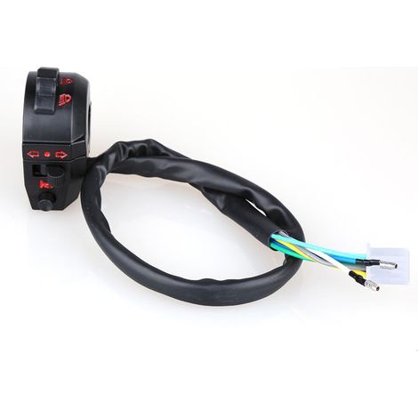 Interrupteurs pour motos noires de 7/8 pouce : clignotants, klaxon, commande des feux de croisement/route (1/5)