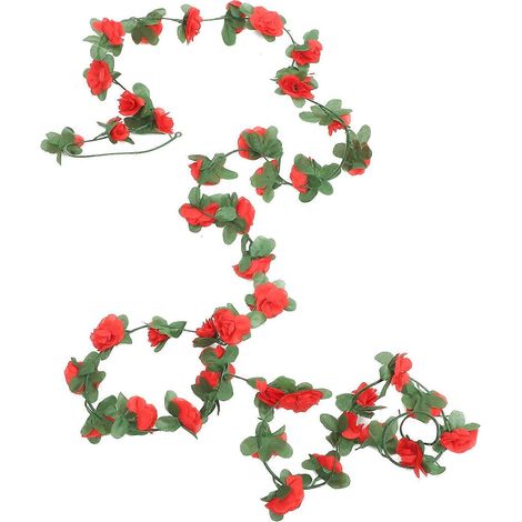 Guirlande de roses artificielles décoratives avec 3 tiges florales artificielles (1/5)