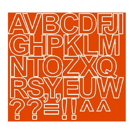 Letras autoadhesivas de 4 cm, pegatinas naranjas brillantes (1/2)