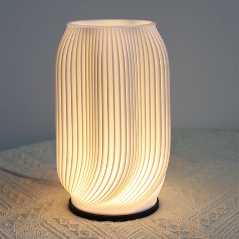 Lampe vase avec adaptateur USB, bouton de commande pour chambre à coucher, petite lampe de chevet à intensité variable 3 couleurs pour la maison (1/5)