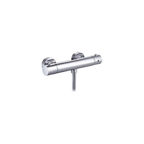 Houhence – Valvola termostatica a parete cromata – Ottone massiccio con pulsante di sicurezza – Uscita G1/2 – Blocco a 38°C per evitare scottature