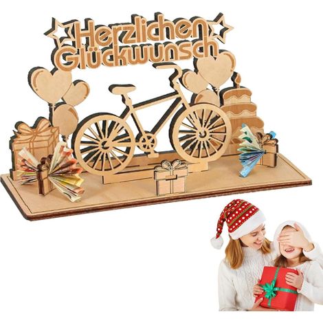 Tirelire vélo bois fait main artisanat unique, déco originale amateur cyclisme cadeau créatif fonctionnel symbolique sport
