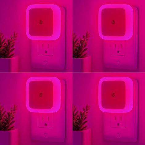 Wandmontierte Nachtlichter – 4er-Pack LED-Nachtlichter mit Dämmerungssensor, sanftes weißes Licht, automatische Ein-/Ausschaltung, geeignet für Kinder, Erwachsene, Familien, Wohnzimmer, Küche, Schlafz