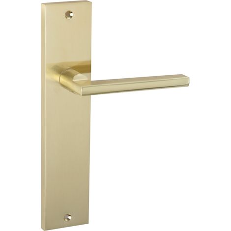 Manilla placa rectangular aluminio dorado satinado 228mm (1/5)