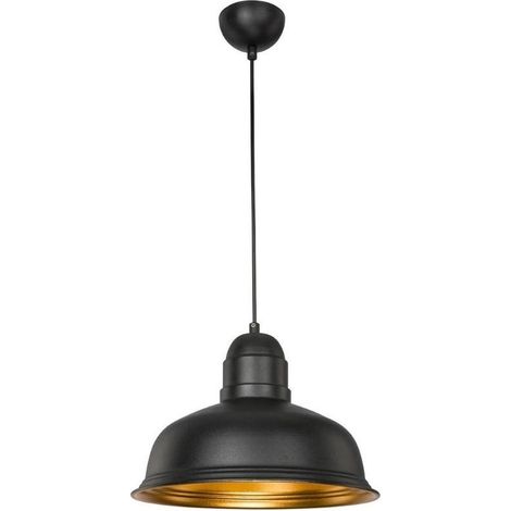 Lampada a sospensione 90h in metallo nero interno oro Kumbet (1/5)